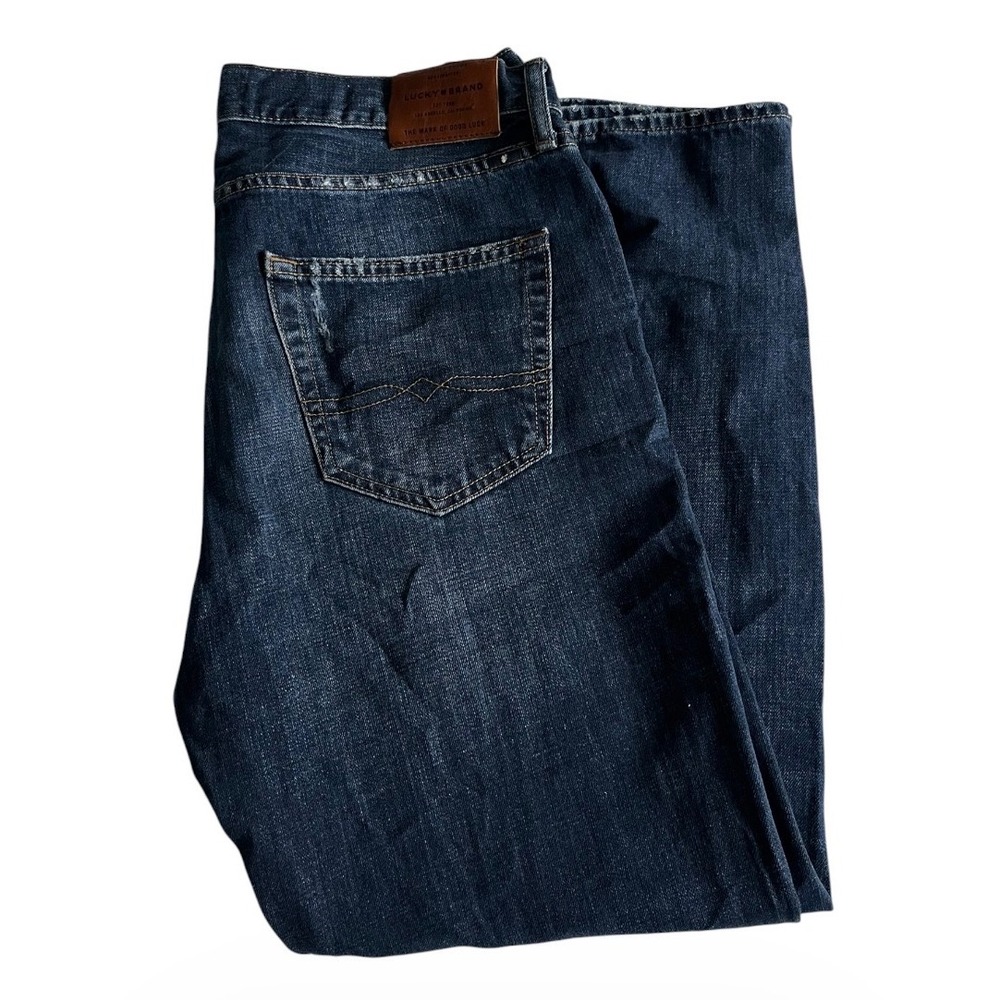 Lucky Brand 410 Athletic Slim Mens Jeans 33x30 Blue Stretch Casual Distressed